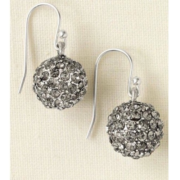 Stella & Dot | SILVER Handset Pavé Soirée Drop Earrings Crystal - Picture 5 of 6